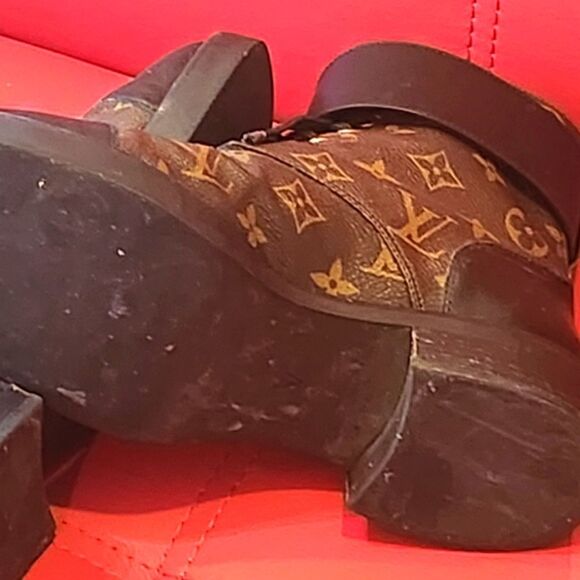 Louis Vuitton Brown and Black Monogram Boots - Picture 11 of 12